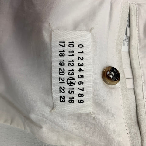 MAISON MARTIN MARGIELA Size 42 Off White Textured Leather Vest