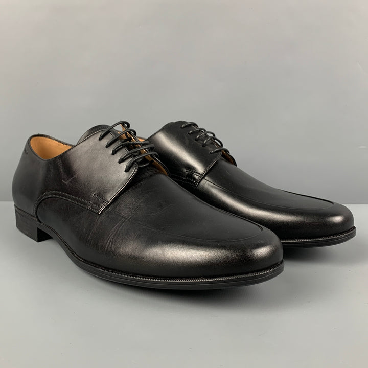 BALLY Size 12 Black Leather Lace Up Haldo Shoes