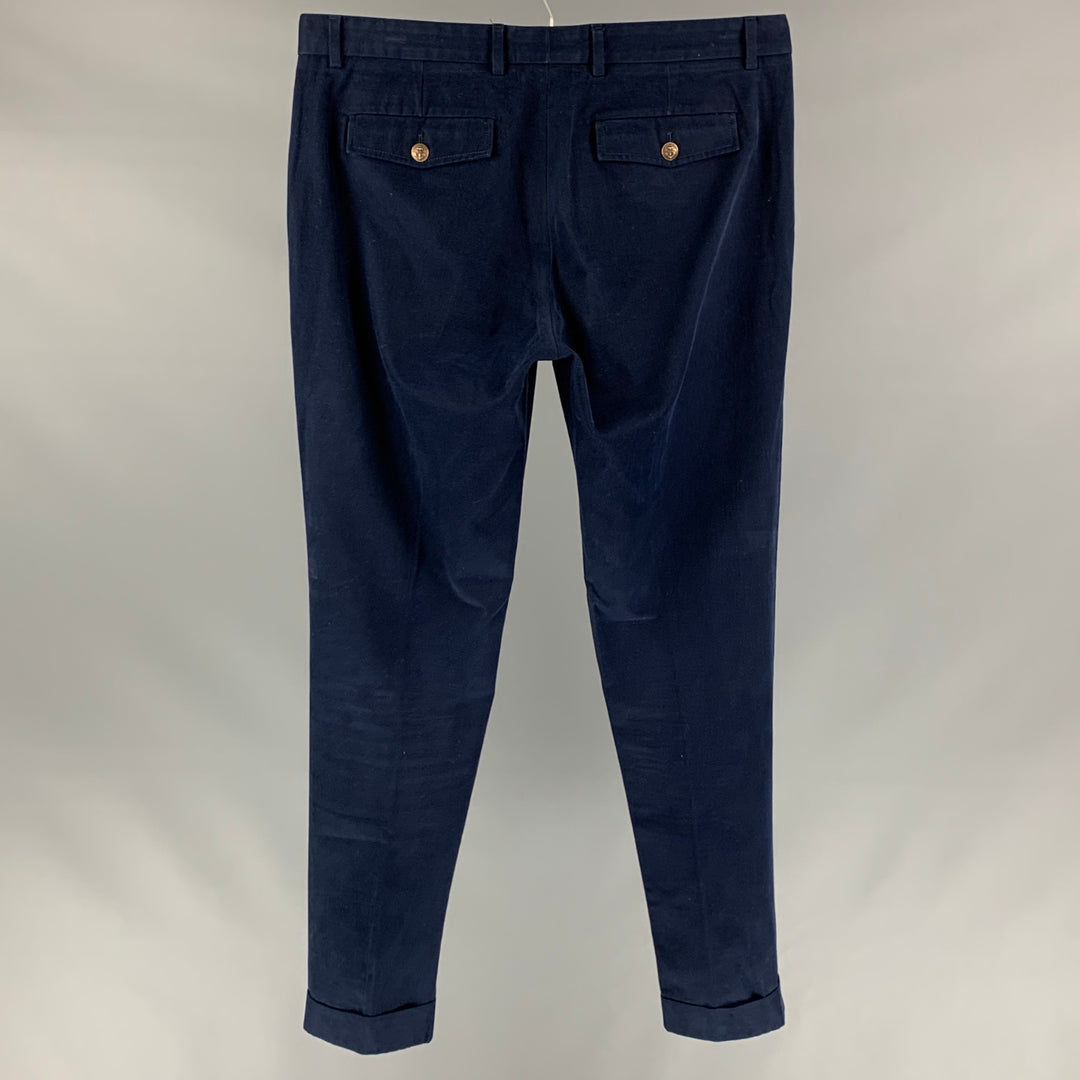 GUCCI Size 34 Blue Cotton Blend Casual Pants