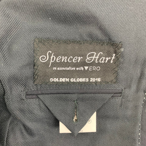SPENCER HART Size 38 Black Wool Mohair Tuxedo Sport Coat