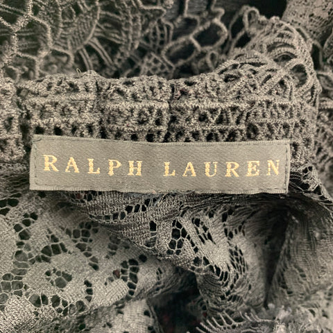 RALPH LAUREN Black Label Size M Black Lace Sleeveless Dress Top