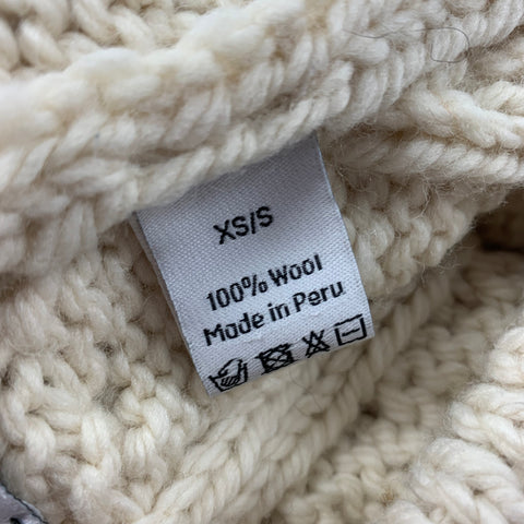 MR.MITTENS Size XS Cream Wool Cable Knit Elastic Waistband Shorts
