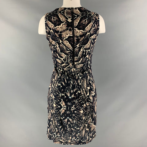 HAUTE HIPPIE Size M Black & Beige Modal Marbled Dress