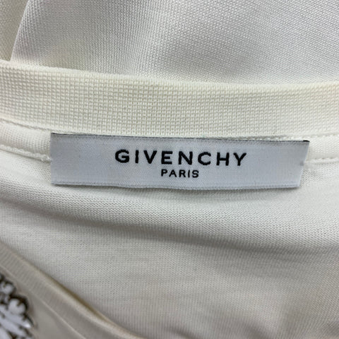 GIVENCHY Size XS White Cotton Applique Crew-Neck T-Shirt