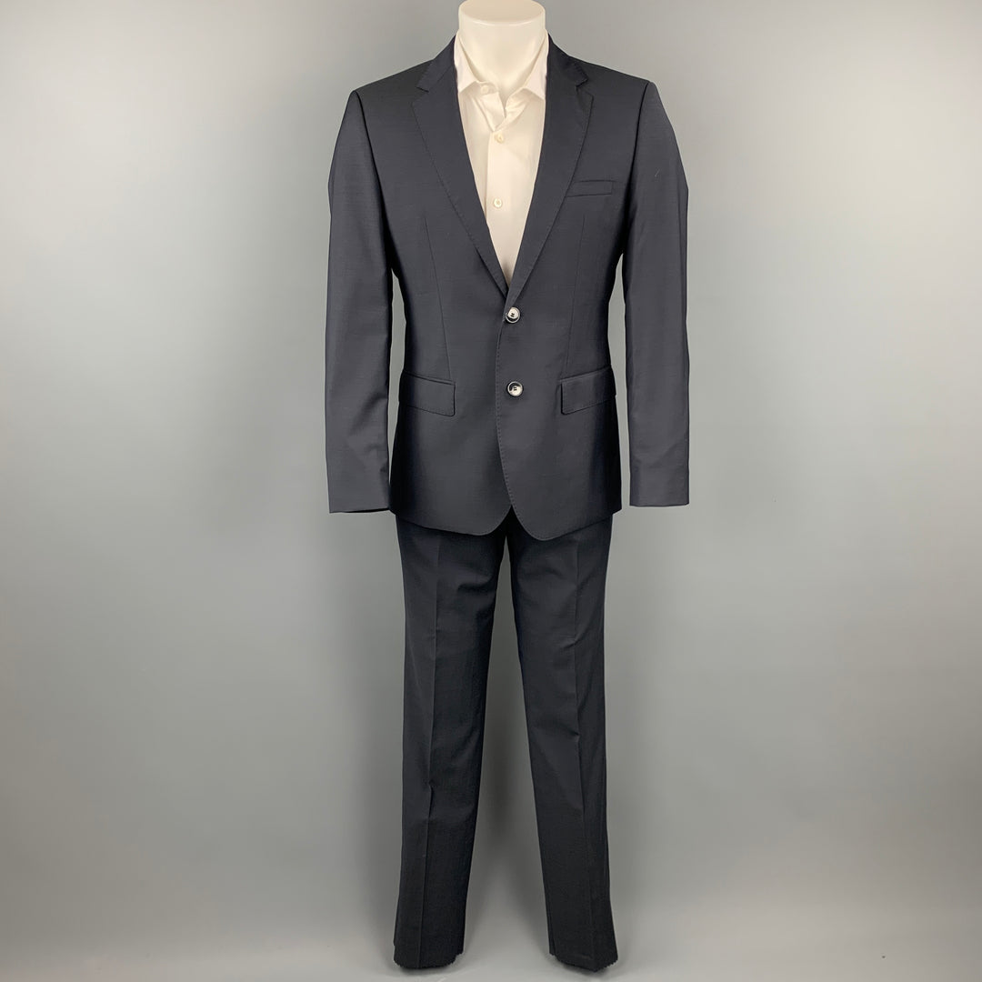 HUGO by HUGO BOSS Regular Size 36 Dark Blue Virgin Wool Single Breasted Suit