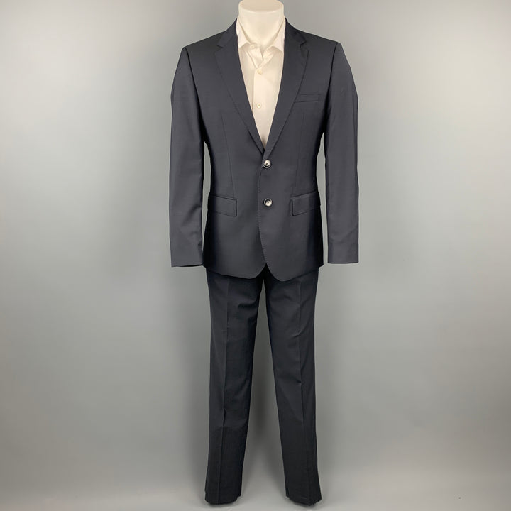 HUGO by HUGO BOSS Regular Size 36 Dark Blue Virgin Wool Single Breasted Suit