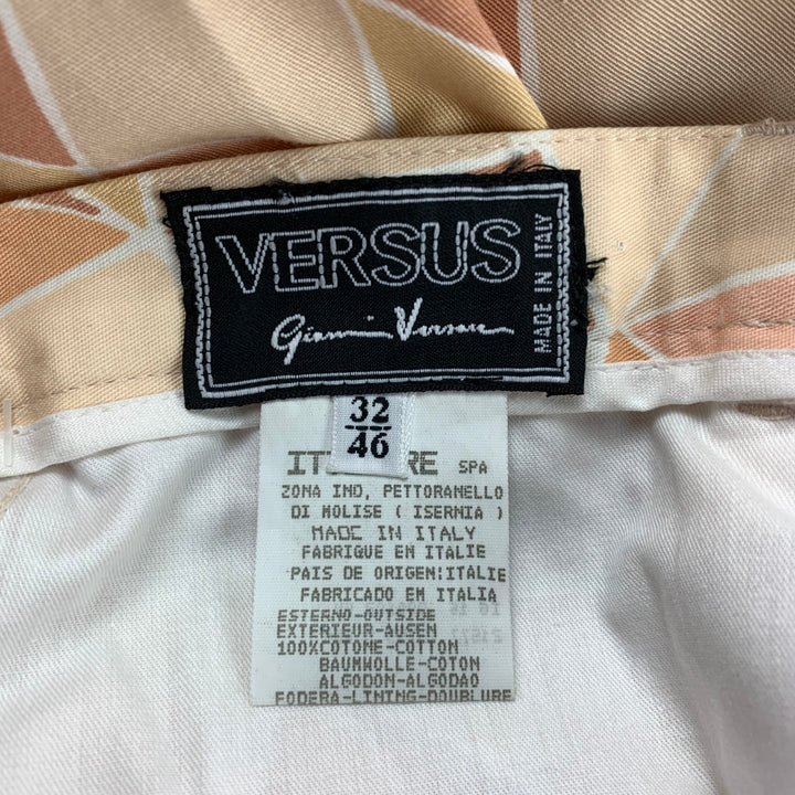 VERSUS by GIANNI VERSACE Size 30 Beige Geometric Cotton Casual Pants