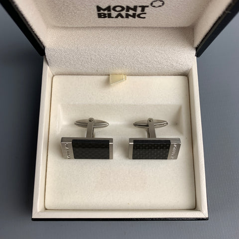 MONT BLANC Black Stainless Steel Cuff Links