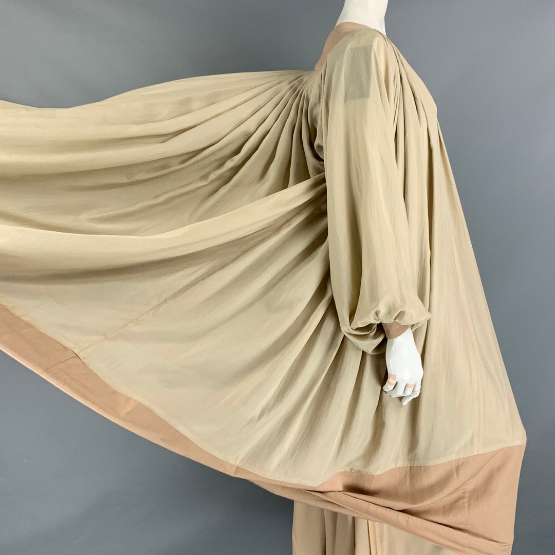 JULIA & RENATA Size One Size Taupe Silk Oversized Long Gown Dress
