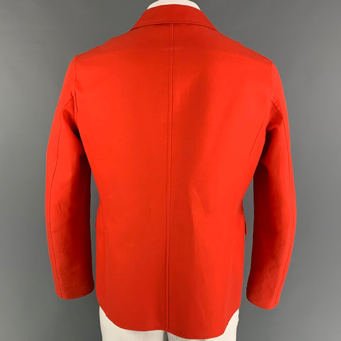 JIL SANDER SS14 Size 44 Orange Cotton Notch Lapel Sport Coat