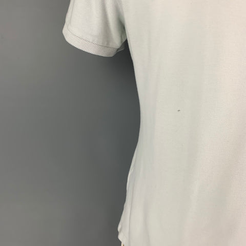 ERMENEGILDO ZEGNA Size M Light Blue Cotton Short Sleeve Polo
