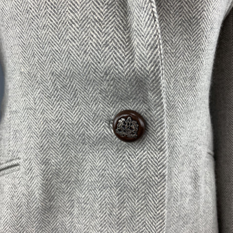 RALPH LAUREN Size 8 Gray Herringbone Wool Single Button Blazer
