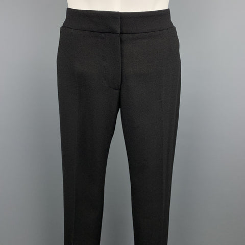 ALEXANDER MCQUEEN Size 2 Black Crepe Straight Leg Dress Pants