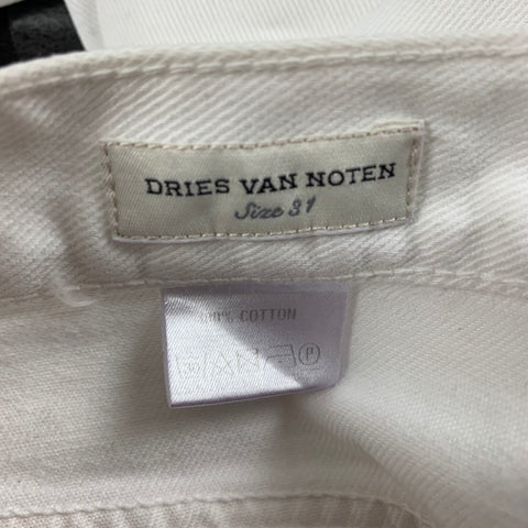 DRIES VAN NOTEN Size 31 White Cotton Slim Jeans