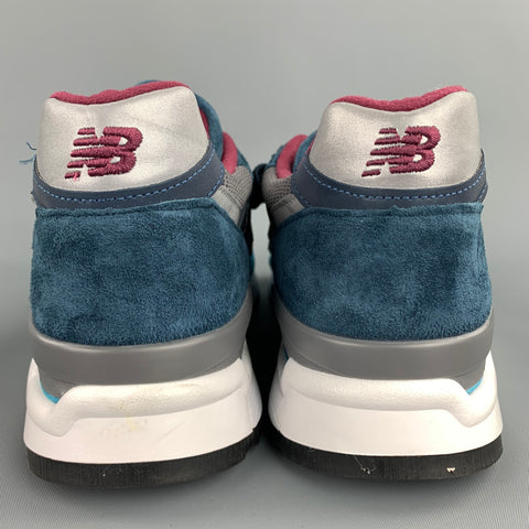 NEW BALANCE 998 Size 10.5 Blue Suede Color Block Sneakers