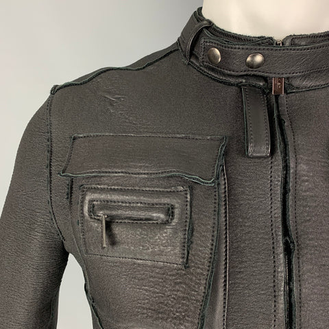 COLECCIÓN CALVIN KLEIN Talla 38 Chaqueta de moto de cuero negra