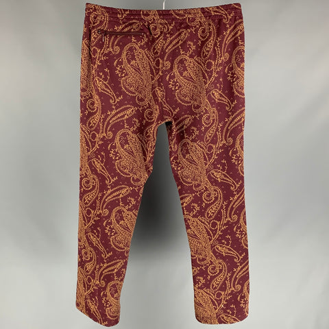 NEEDLES Pantalones deportivos de poliéster con diseño de cachemira en color burdeos y tostado Talla XL