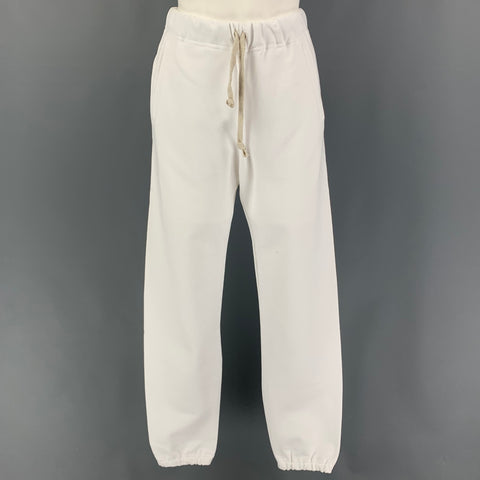 ALEX EAGLE Size XS White Cotton Elastic Waistband Casual Pants