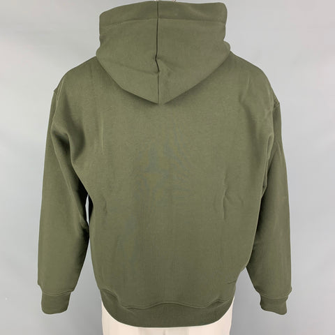 FRAME Size M Olive Cotton Polyester Half Zip Sweatshirt