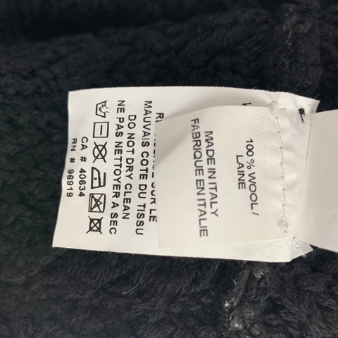 MARC JACOBS Size L Black Knitted Wool Woven Snaps Collarless Jacket