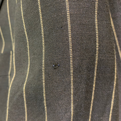 PRADA Size 34 Navy Cream Pinstripe Viscose Linen Pleated Suit