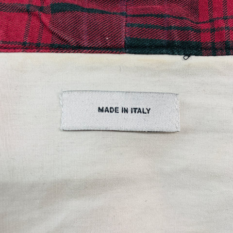 VISVIM Camisa Manga Larga Lhamo Algodón Cuadros Rojo Negro Talla L