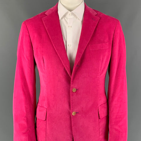 POLO by RALPH LAUREN Size L Pink Corduroy Cotton Notch Lapel Sport Coat
