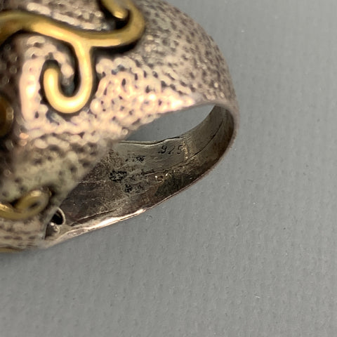 VINTAGE Gold Filigree Sterling Silver Ring
