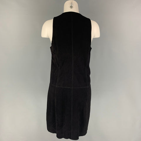 TRINA TURK Size 4 Black Suede Sleeveless Dress