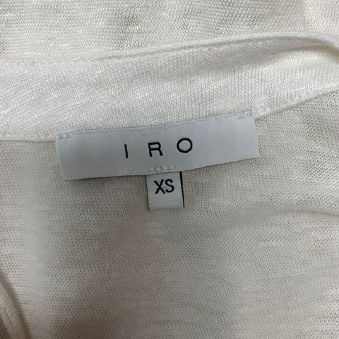 IRO Tissa Size XS White Solid Linen Crew-Neck Tank Top