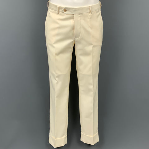 SAMUELSOHN para WILKES BASHFORD Talla 38 Traje de solapa de pico de lana maciza color crema regular