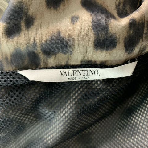 VALENTINO Size 40 Brown Taupe Animal Print Polyamide Jacket