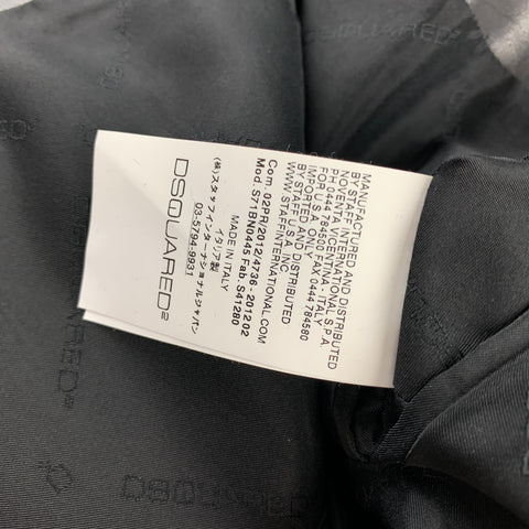 DSQUARED2 Size 42 Black & Brown Animal Print Cotton Tuxedo Suit
