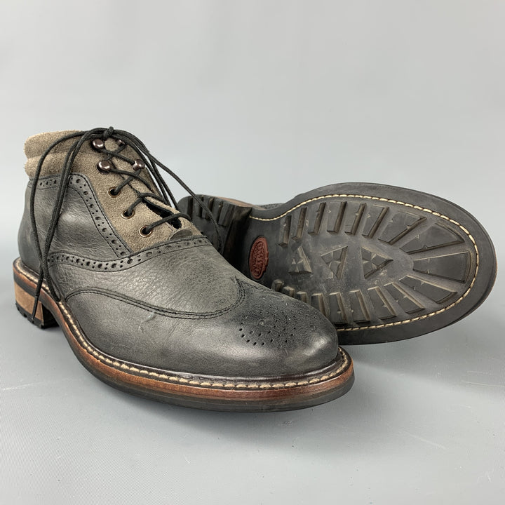 WOLVERINE Wyatt Size 7.5 Gray Wingtip Leather Boots