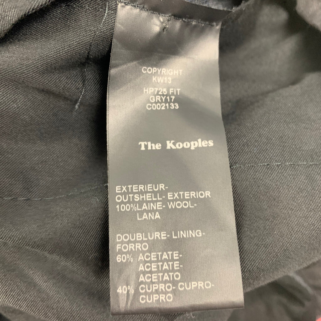 THE KOOPLES Size 28 Charcoal Grey Plaid Wool Zip Fly Dress Pants