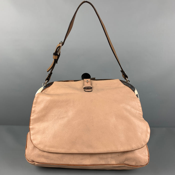 MARNI Taupe Leather Side Flaps Shoulder Bag