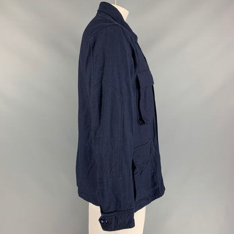 ENGINEERED GARMENTS Size L Indigo Cotton Patch Pockets Jacket