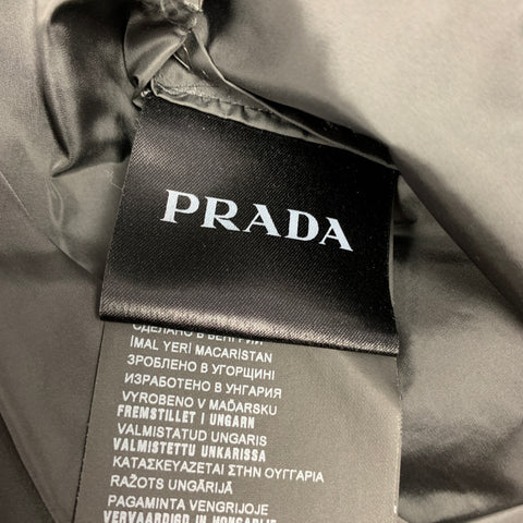 PRADA Taille 38 Manteau de sport à revers cranté en nylon anthracite