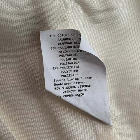 ARMANI COLLEZIONI Talla 6 Crema Seersucker Seda / Viscosa Chaqueta con botones