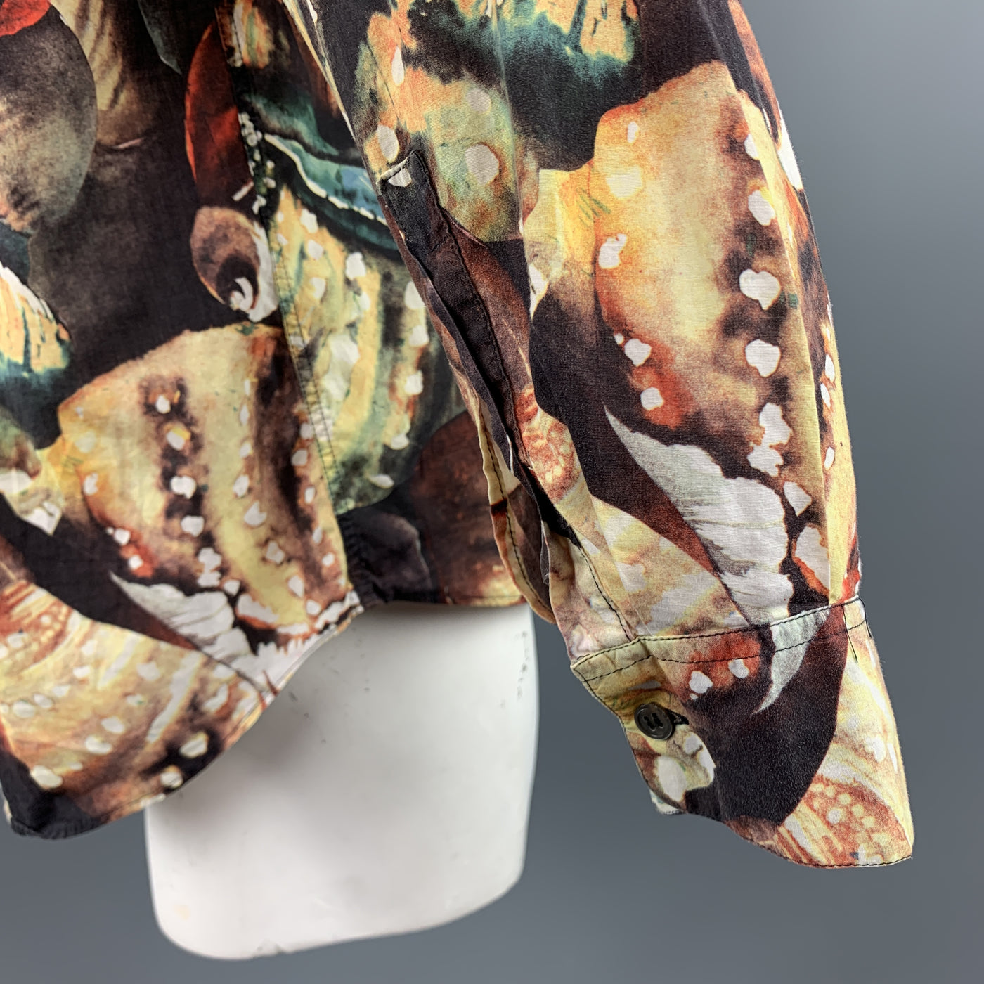 PAUL SMITH Size XL Print Multi-Color Cotton Button Up Long Sleeve Shirt