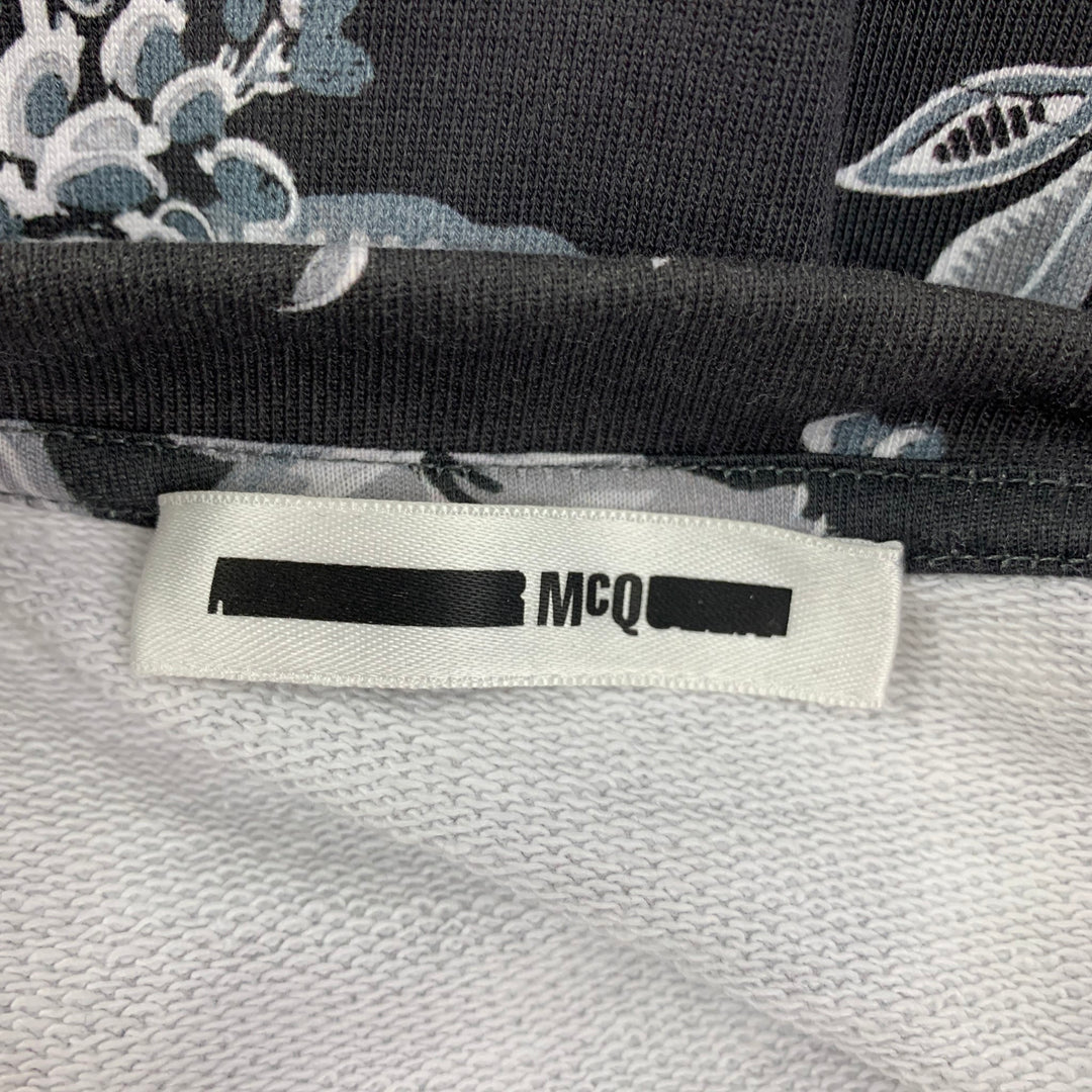 MCQ by ALEXANDER MCQUEEN Size M Black White Print Cotton Crew-Neck Pullover
