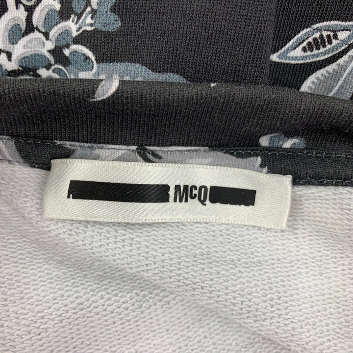 MCQ by ALEXANDER MCQUEEN Size M Black White Print Cotton Crew-Neck Pullover