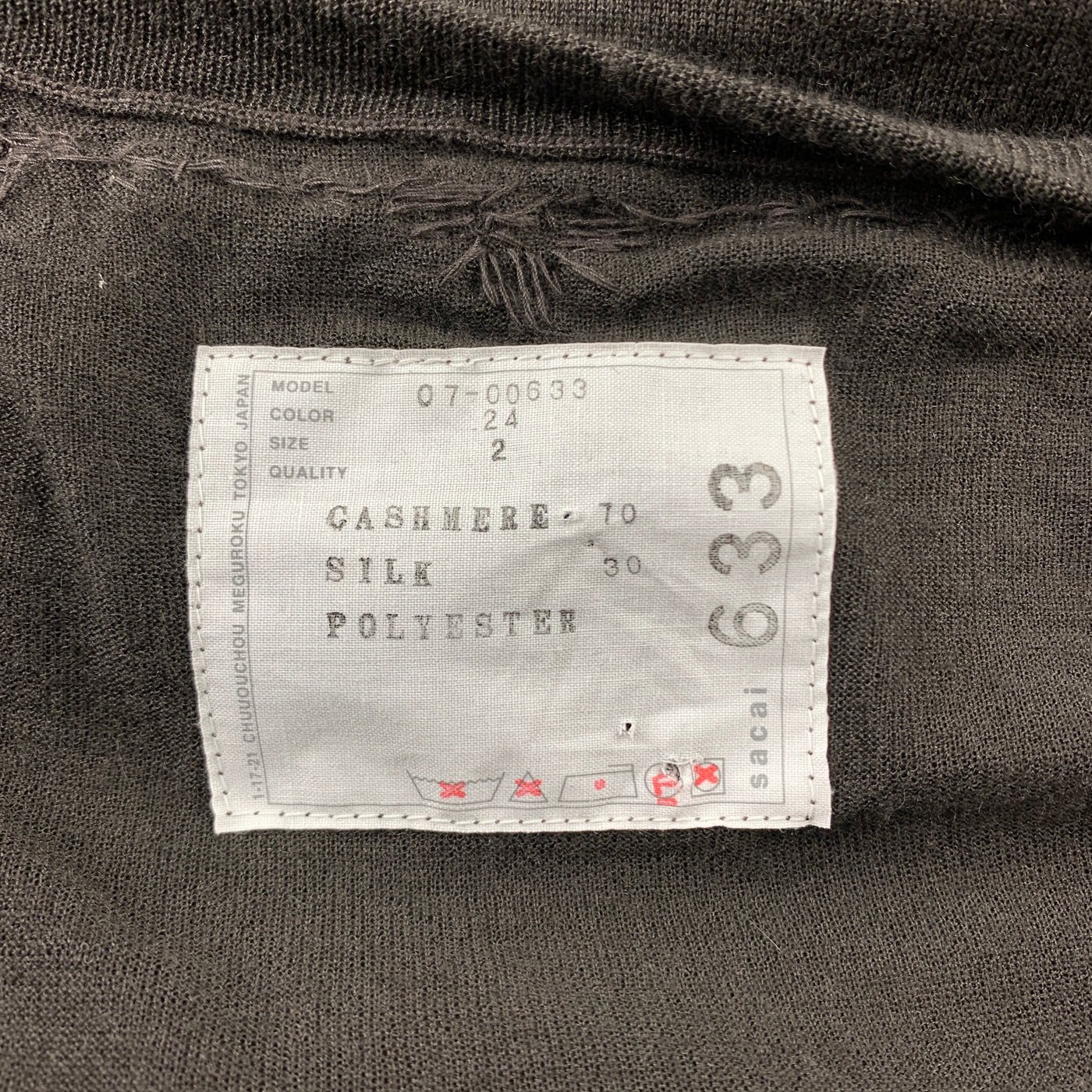 SACAI Size 2 Olive Beaded Cashmere Blend Buttoned Cardigan