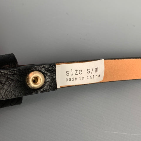 NO BRAND Size S Black Studded Faux Leather Skinny Belt