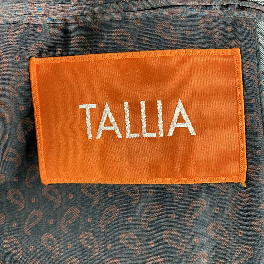 TALLIA Talla 36 Traje gris con solapa de muesca de lana a cuadros Glen