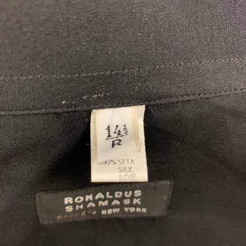 RONALDUS SHAMASK Size L Black Silk Button Up T-shirt
