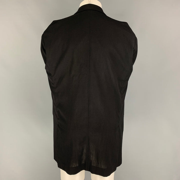 Vintage MAISON MARTIN MARGIELA FW 1997 Size 8 Black Wool Peak Lapel Tucked Sleeves Jacket