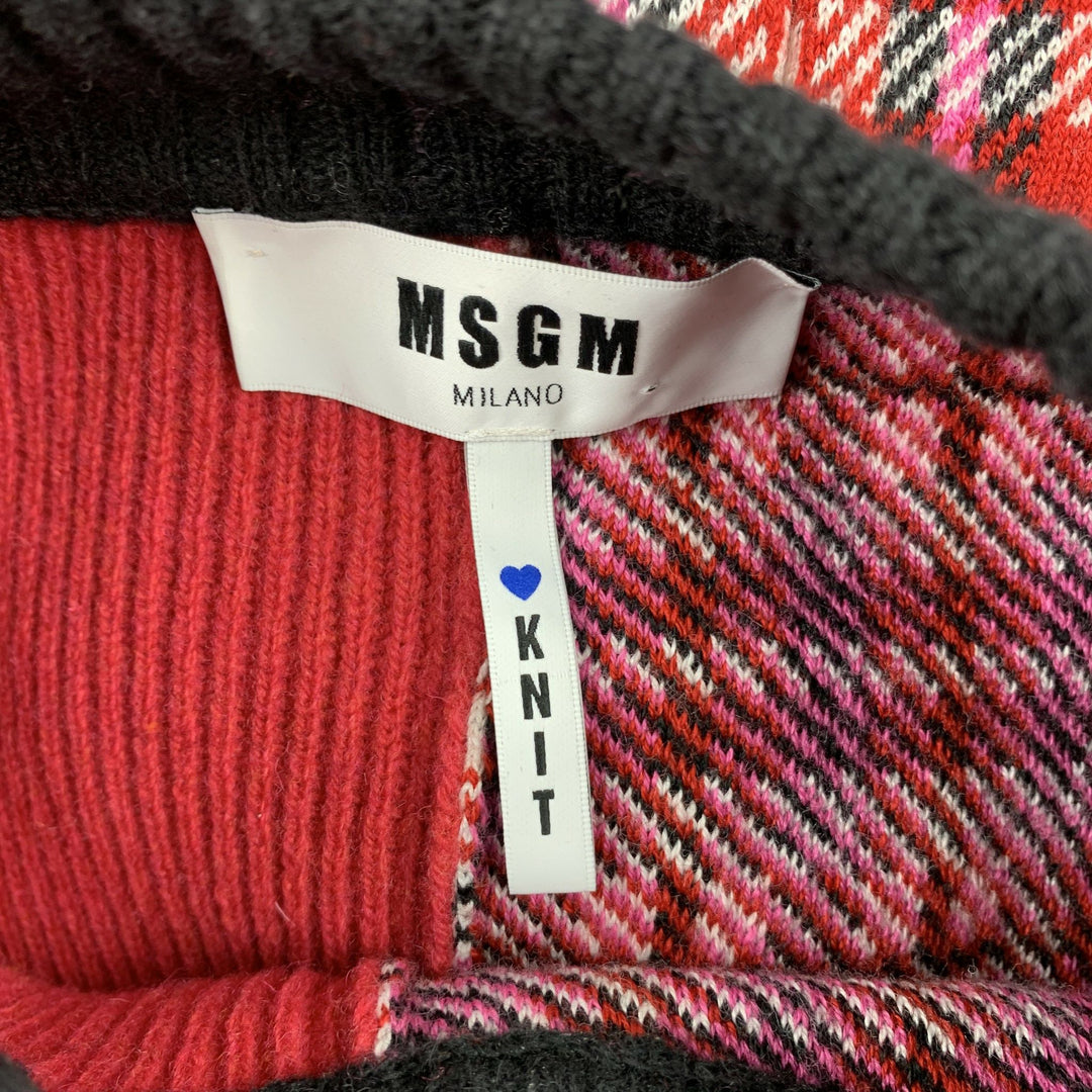 MSGM Talla M Suéter extragrande de lana / acrílico rojo y rosa