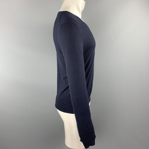 BURBERRY LONDON Size S Navy Cashmere V-Neck Pullover