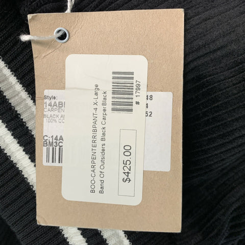 BAND OF OUTSIDERS Size XL Black White Corduroy Cotton Casual Pants